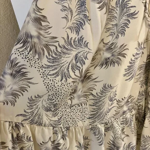 Warehouse Palm Leaf White Purple One Shoulder Tropical Dress ASO Kate Middleton - Picture 4 of 7